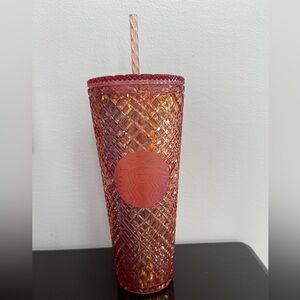 Starbucks 2021 Winter Holiday Jeweled Tumbler Cold Cup 24 oz. Rose Gold Venti